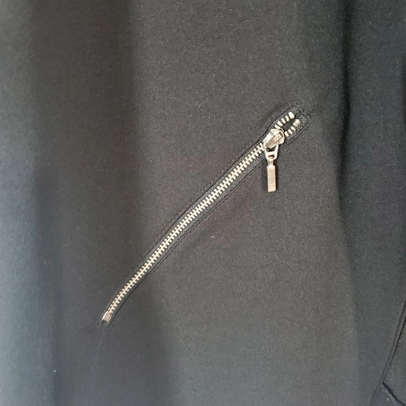 Maurices Black Open Front Blazer Jacket Size 2X Ruched Sleeves Drapey Layering - Picture 3 of 15